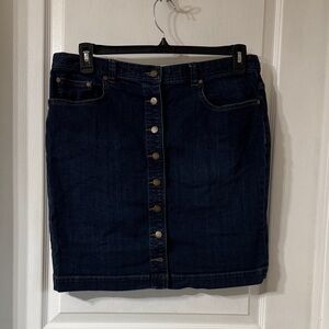 Chaps Dark Blue Pencil Skirt